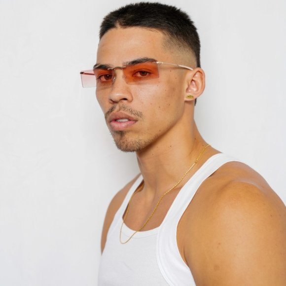 Pink Rimless Sunglasses - Picture 4 of 5